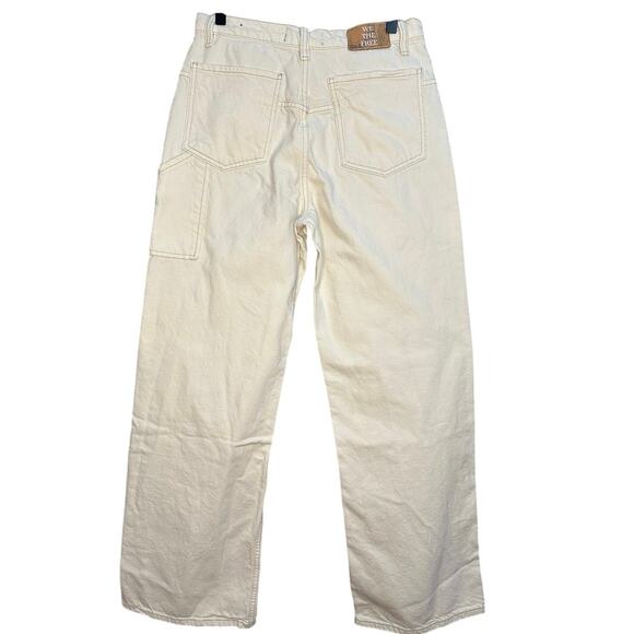 We the free Tinsley Baggy High Rise Straight Leg Jeans Size 28 Free People Cream - Picture 4 of 13